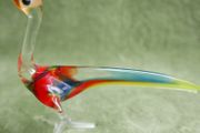 Vintage Murano Rooster Figurine, Miniature Blown Glass Sculptures, Glass Art.