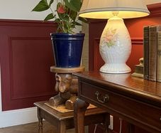 Vintage carved wooden elephant plant stand