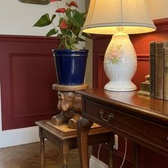 Vintage carved wooden elephant plant stand