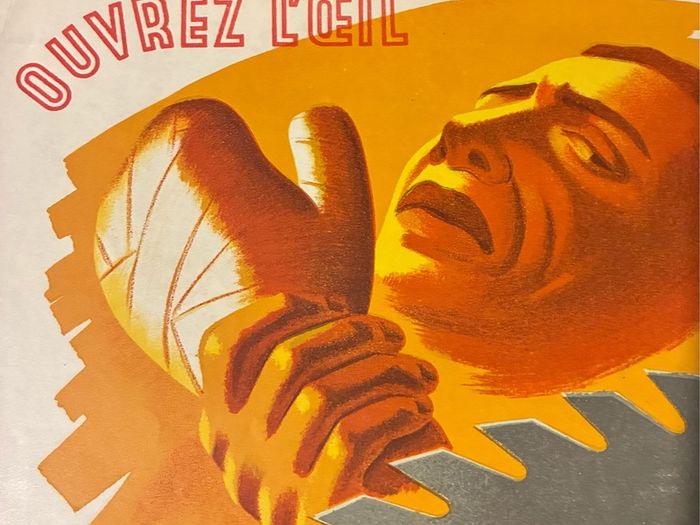 Original 1949 French Industrial Safety Poster