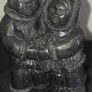 Vintage Wolf Original Soapstone Inuit Couple Statue Image 3