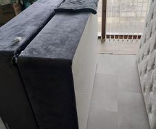 Double-size bed and headboard