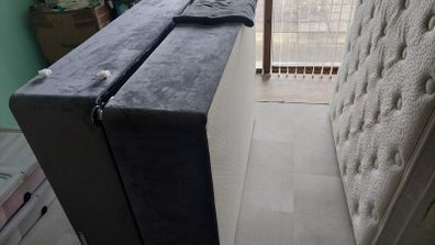 Double-size bed and headboard