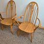 Pair of Vintage Ercol Blonde Swan Back Carver Dining Chairs Image 3