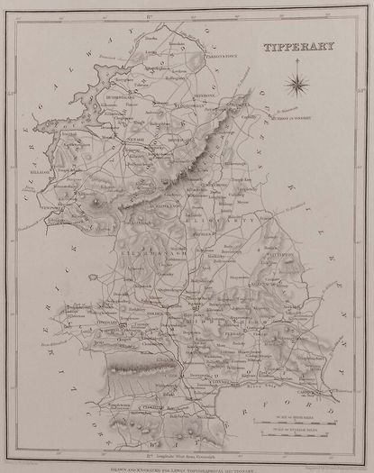 Tipperary 1837 Antique Map Including Baronies