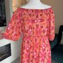 Ladies Pink & Orange Tie Dye Gypsy Midi Dress Image 6