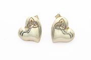 ST Justin Celtic Hearts Sterling Silver Earrings, In Original Box