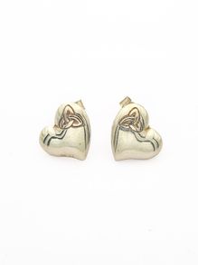 ST Justin Celtic Hearts Sterling Silver Earrings, In Original Box