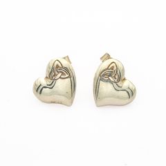 ST Justin Celtic Hearts Sterling Silver Earrings, In Original Box