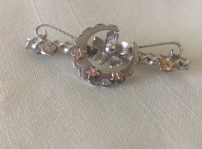 antique victorian sterling silver sweetheart brooch