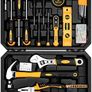 100 Piece Home Repair Tool Set,General Household Hand Tool Kit with Plastic Tool Box Storage Image 5