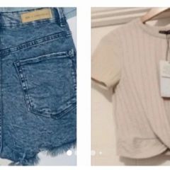 Girls Bershka Crop Top/ Shorts