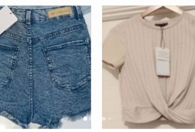 Girls Bershka Crop Top/ Shorts