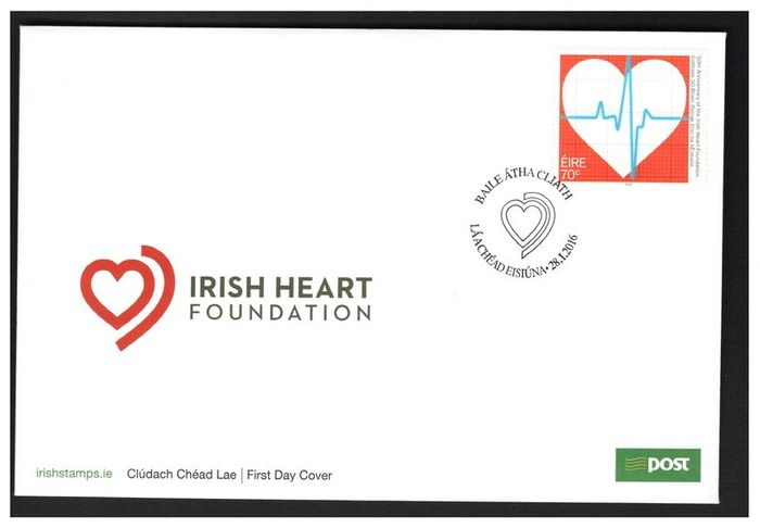 2016 Ireland 50th Anniversary of the Irish Heart Foundation Commemorative Stamp An Post First Day Cover (FDC)