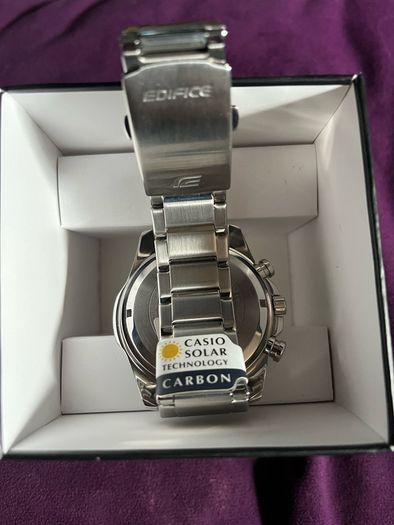 Casio edifice Solar Powered Chronograph EQS-900DB-2AV carbon Exclusive Stainless Steel Classic Analogue Watch