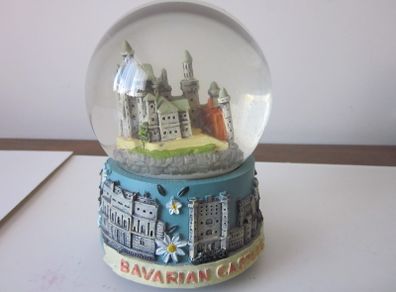 Vintage Musicial Snow Globe Bavarian Castles with Music  Edelweiss