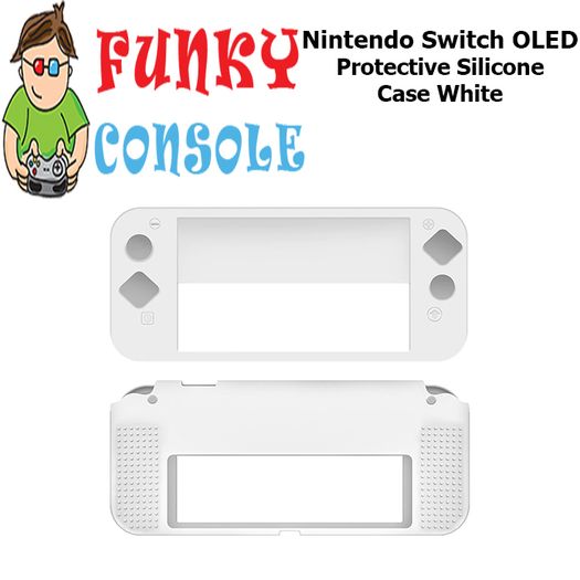 Nintendo Switch OLED Protective Silicone Rubber Gel Console Soft Case Cover White
