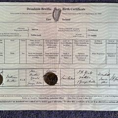 W.B. Yeats - Irish Writer - Birth Certificate