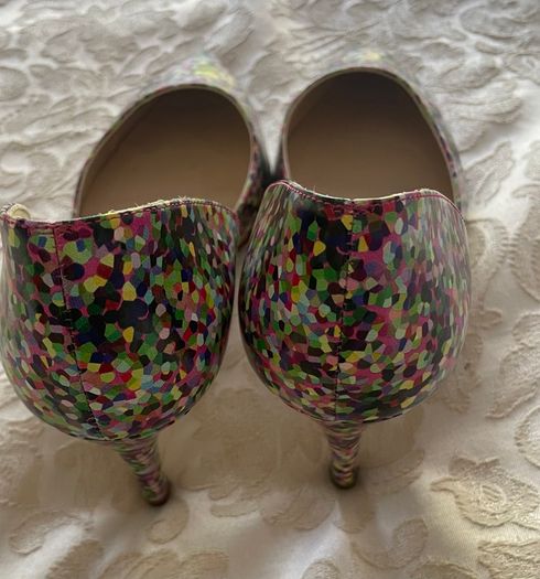 L.K.Bennett Flossie Nappa Leather Print Heels - Size 40
