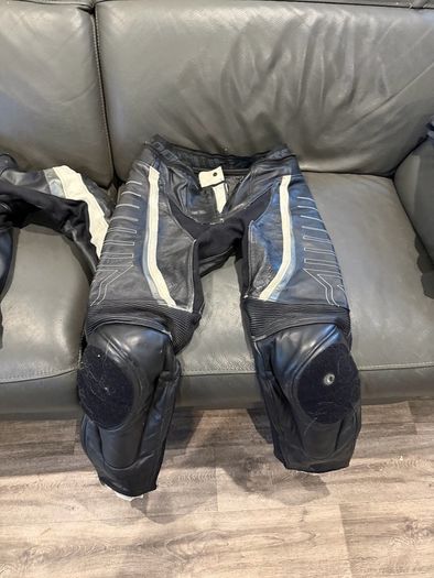 Dainese two piece leather motor bike jacket and trousers