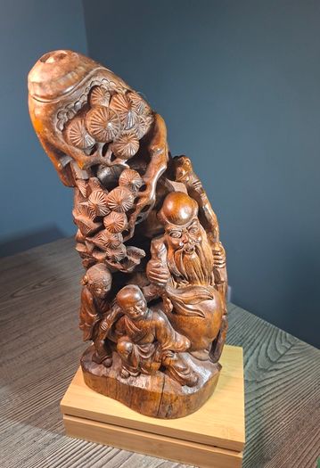Chinese Wood Carving Qing Large 35cm