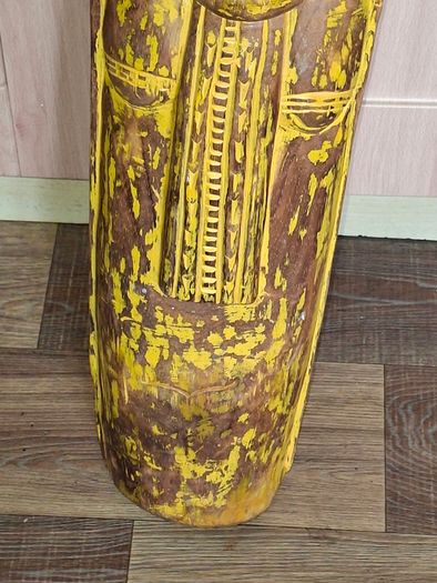 A Large Traditional Hand Carved Wood Shield Totem, Postage Available or collection, Measurements are in the photo's