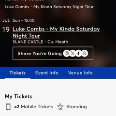 Luke Combs Sunday ticket Shane