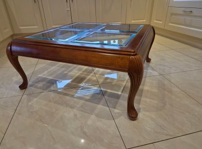 Solid Wood Glass Top Coffee Table