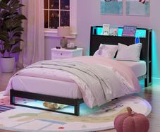 Single Bed with Charging Station and LED