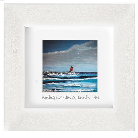 4 INCH Square framed prints of Dublin Seascapes, A, by artist Helen Mathews