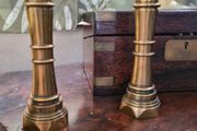 Antique pair of brass candlesticks