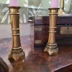 Antique pair of brass candlesticks