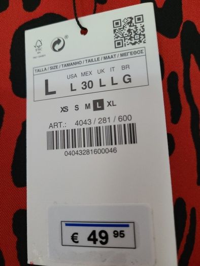 Ladies Red and Black ZARA Dress Size L NEW