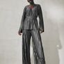 Brand New Nothing Ordinary Charcoal Grey Plisse Wide Leg Trousers in Size UK14 Image 2
