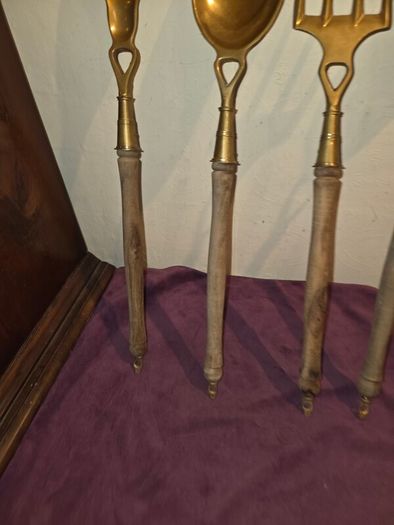 Mid Century French brass kitchen utensils