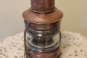 Antique Anchor Ship's Copper And Brass Lantern