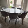 Marble oval table with 6 chairs Image 3