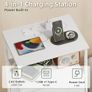 Bedside Table Set of 2 with Charging Station and LED Light, Small Bed Side Table for Bedroom Dorm Kids Room Closet Image 4