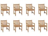 Outdoor Chairs 8 pcs Solid Teak Wood