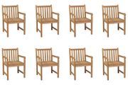 Outdoor Chairs 8 pcs Solid Teak Wood