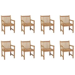 Outdoor Chairs 8 pcs Solid Teak Wood