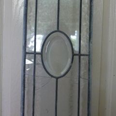 Antique Stunning Leaded Stained Glass Window Art  40,5" x 9"