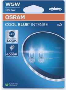 OSRAM COOL BLUE INTENSE W5W, up to 4,000K, halogen signal lamp, double blister (2 lamps)