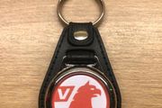 Leather Vauxhall key ring with shopping trolley token/coin
