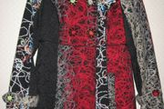 Multi-Colour Embroidered Wool Mix Coat with Pockets L