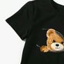 NEW Black Teddy Bear Mini Dress  Zip Effect Image 4