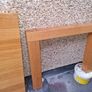 solid oak dining table & 6 cream leather Chairs Image 4
