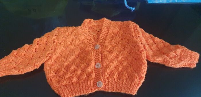 hand knit baby cardigan