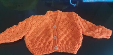 hand knit baby cardigan