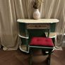 Upcycled Vintage Vanity Table or Console Table and Stool Set Image 8